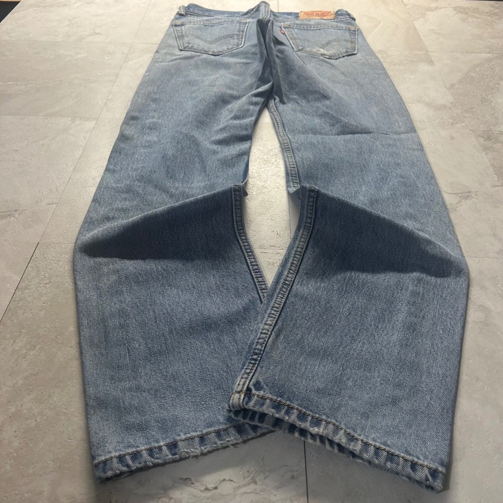 Levi 505 Straight Leg Jeans Blue Mens W30 L34 Distressed Denim 00505-4886